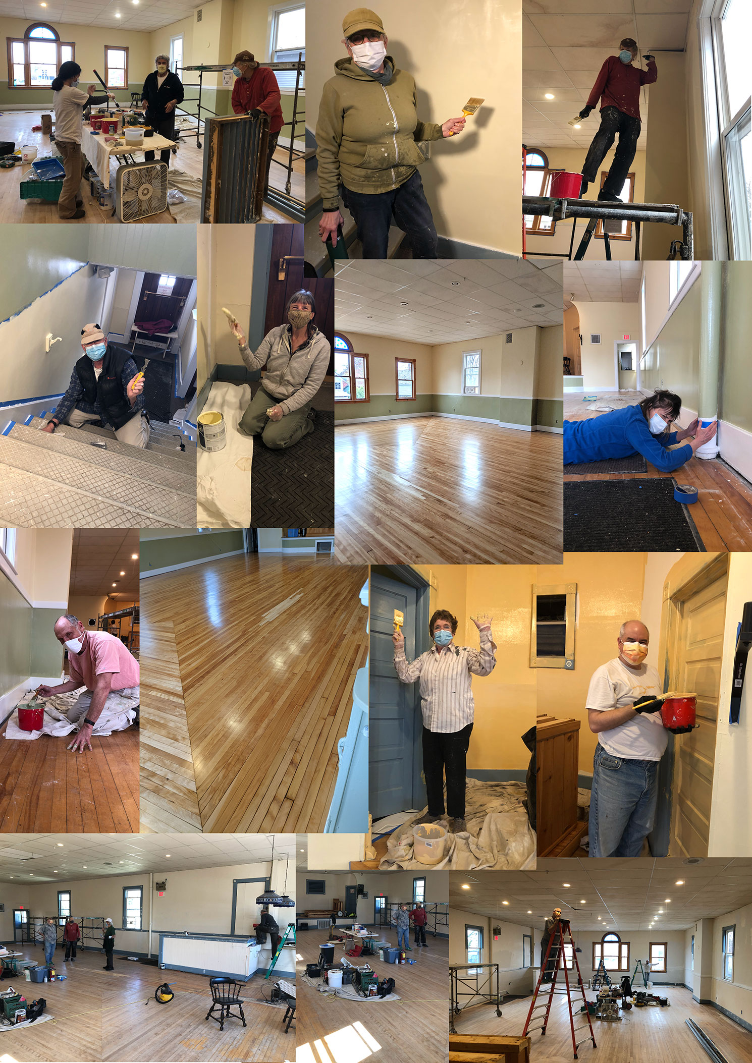 Collage of photos from our group painting weekend in mid-April 2021.